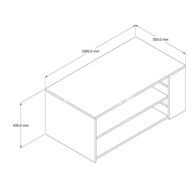 Couchtisch aus Holz MDF mit Stauraum