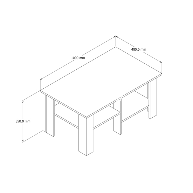 Couchtisch aus MDF mit Stauraum