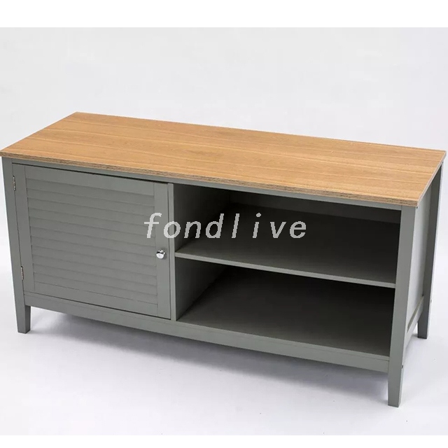 Factory Direct Konsolenschrank, eine Tür, 2 Regale, 4 Beine, moderner TV-Ständer aus Holz