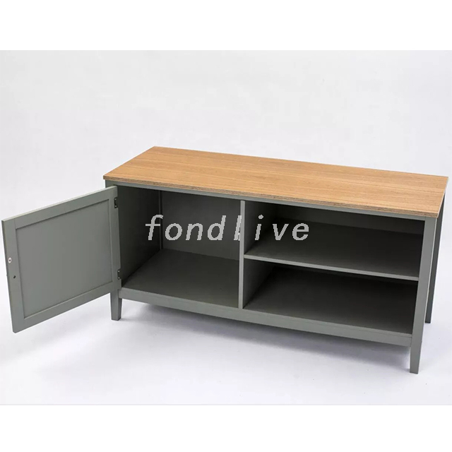 Factory Direct Konsolenschrank, eine Tür, 2 Regale, 4 Beine, moderner TV-Ständer aus Holz