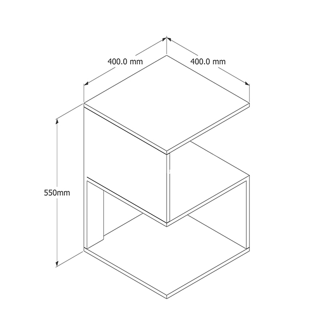 Wohnzimmer-Beistelltisch aus Holz in S-Form